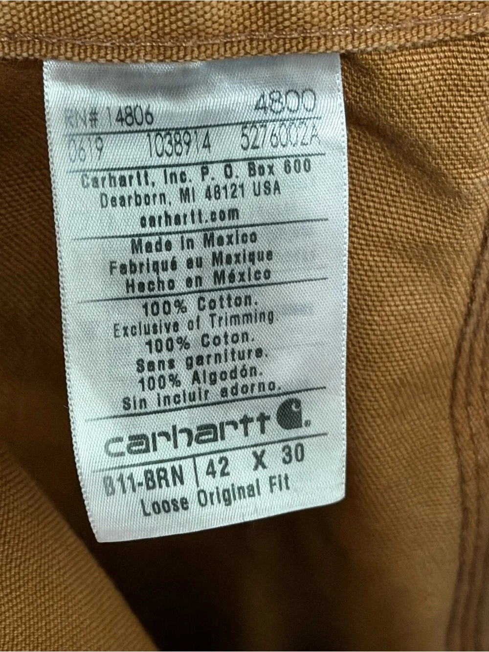 Carhartt Loose Original Fit Carpenter Work Pants
